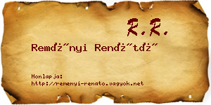 Reményi Renátó névjegykártya