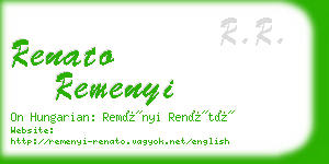 renato remenyi business card